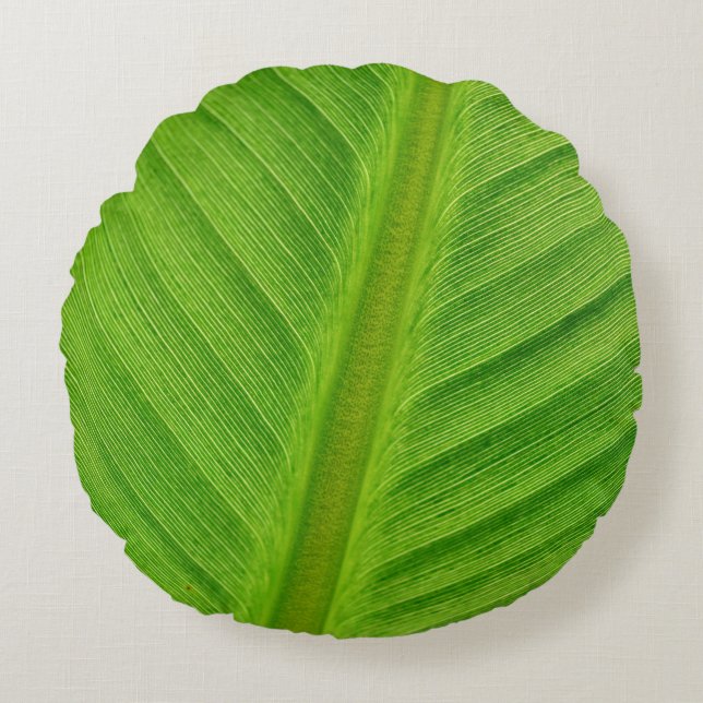 Cojín Redondo Fibras de plátano de hoja de plátano (Anverso)