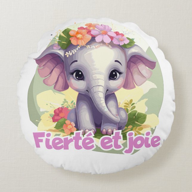 Cojín Redondo Fierté et joie (Anverso)