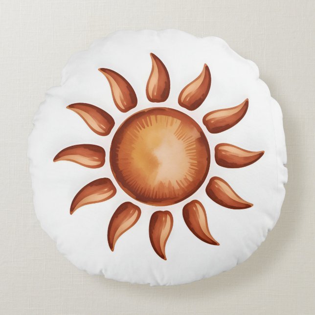 Cojín Redondo Fiesta Arcoíris Estética Boho (Anverso)