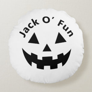 Cojín Redondo Fiesta de cumpleaños de Halloween Jack O’ Fun Pu