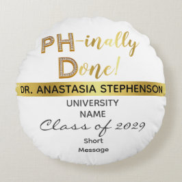Cojín Redondo Fiesta de la ceremonia de graduación de doctorado 