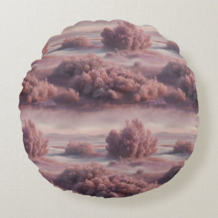 Cojín Redondo "Fiesta Pastel de Niebla (Sí, Niebla Puede Fiesta)