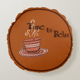Cojín Redondo figdewdrop Time to Relax Brown Round Pillow