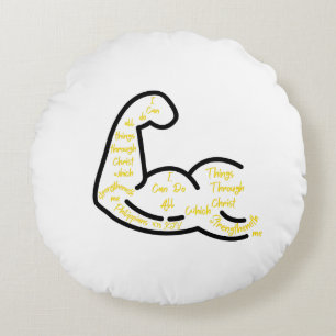 Cojín Redondo Filipinas 4:13 Verso de la Biblia KJV