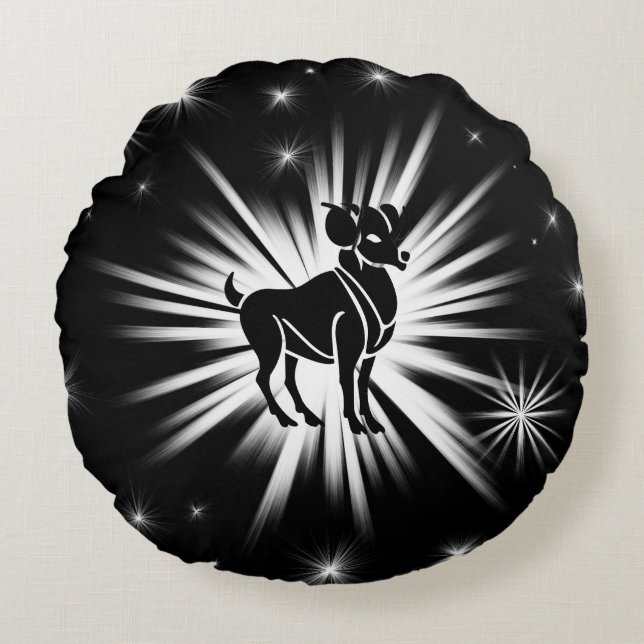 Cojín Redondo Firma de Aries (Anverso)