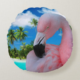 Cojín Redondo Flamenco y playa