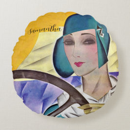 Cojín Redondo Flapper en Gorra morado (PERSONALIZAR)