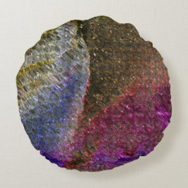 Cojín Redondo Flashy y rústicas salpicaduras de vidrio de color