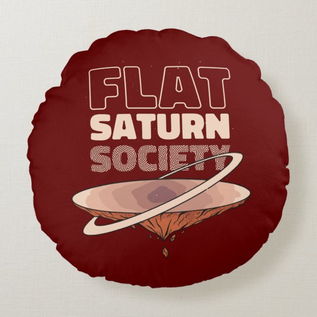 Cojín Redondo Flat Saturn Society - Diseño Científico (Anverso)