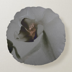 Cojín Redondo Flor artificial en tonos grises