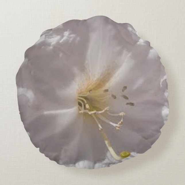 Cojín Redondo flor blanca (Reverso)