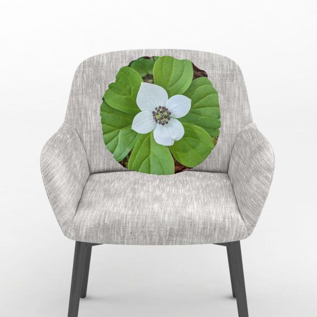 Cojín Redondo Flor de arándano blanco de arándano de madera (In Situ Chair)