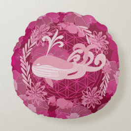 Cojín Redondo Flor de ballena de vida