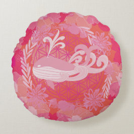 Cojín Redondo Flor de ballena de vida