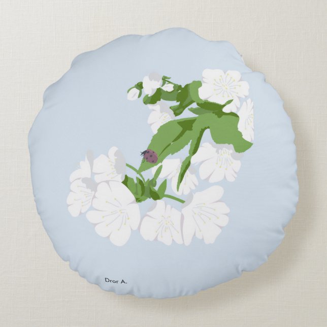 Cojín Redondo Flor de cerezo (Reverso)