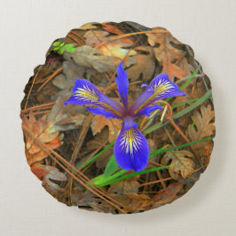 Cojín Redondo Flor de Iris salvaje...