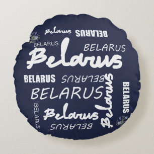 Cojín Redondo Flor de maíz nacional de Bielorrusia