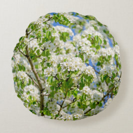 Cojín Redondo Flor de manzana de cangrejo