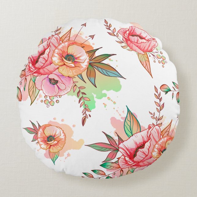 Cojín Redondo flor de primavera (Anverso)