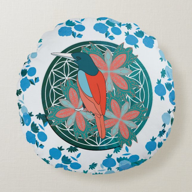 Cojín Redondo Flor de vida (Anverso)