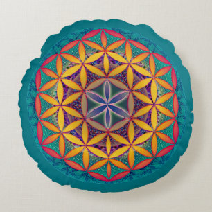 Cojín Redondo Flor de vida Mandala