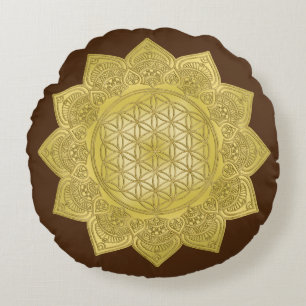 Cojín Redondo Flor de vida - Mandala india 4