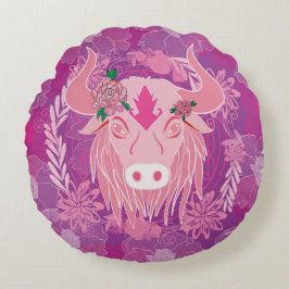 Cojín Redondo Flor de vida toro