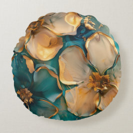 Cojín Redondo Flor dorada