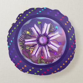 Cojín Redondo Flor en el desierto