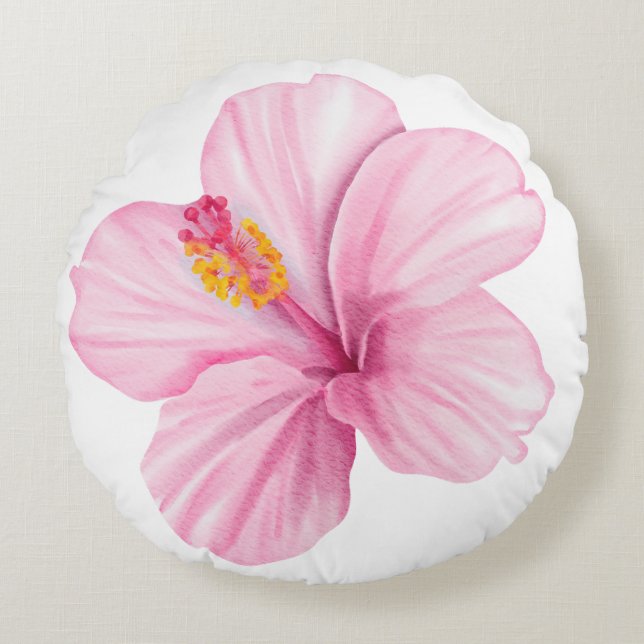 Cojín Redondo Flor Exótica Rosa (Anverso)