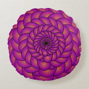 Cojín Redondo Flor geométrica vibrante 16 x 16 redonda