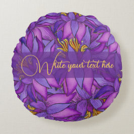 Cojín Redondo Flor Lotus Pintada A Mano