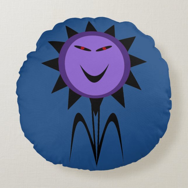 Cojín Redondo Flor malvada Kawaii Gioth Halloween Pillow (Anverso)