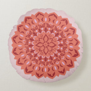 Cojín Redondo Flor Mandala rubia
