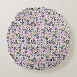Cojín Redondo Flor patrón flores flores pequeñas 13.w LPink BG