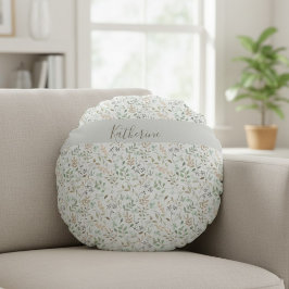 Cojín Redondo Flor silvestre Boho Personalizada