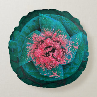 Cojín Redondo Flora brillante de molino floral con salpicadura d