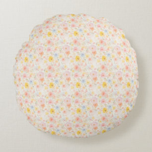 Cojín Redondo Flora de Pascua Tela Sin Costuras – Monada Pastel 