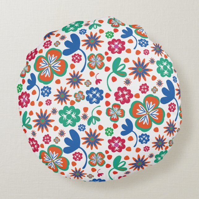 Cojín Redondo Floral (Reverso)
