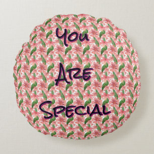 Cojín Redondo Floral acuarela personalizada y única