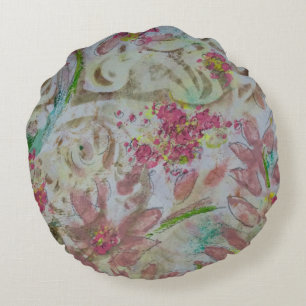 Cojín Redondo floral con remolinos