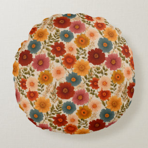 Cojín Redondo Floral Cottagecore Otoñal