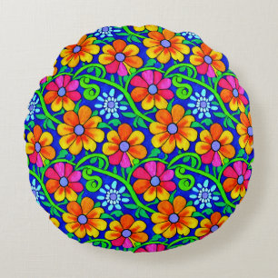 Cojín Redondo Floral de color bonito