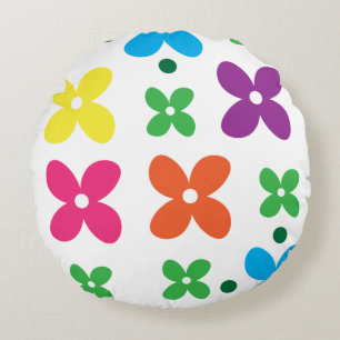 Cojín Redondo Floral de Niños Lindos