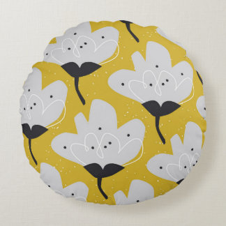 Cojín Redondo Floral escandinava: diseño de cosecha manual