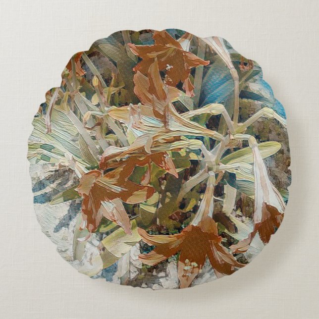 Cojín Redondo Floral exótica (Anverso)
