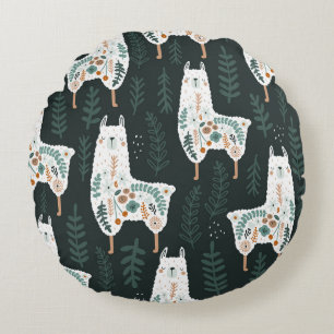 Cojín Redondo Floral Llamas Cute Textura de cosecha