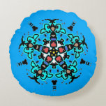 Cojín Redondo Floral Mandala Seamless Turquoise<br><div class="desc">Add a splash of color to your home with this stunning turquoise floral mandala. Featuring a unique symmetric design with intricate details,  this vibrant pattern creates a refreshing and artistic atmosphere. The cool blue tones and detailed geometry make it an eye-catching addition to any modern interior.</div>
