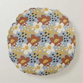 Cojín Redondo Floral orgánica plana