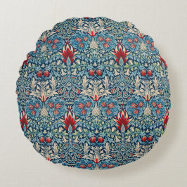 Cojín Redondo Floral pattern on green leaves blue background